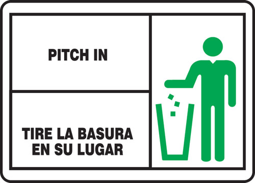 Spanish Bilingual Safety Sign 10" x 14" Plastic 1/Each - SBMHSK972MVP