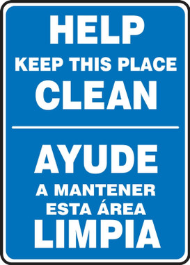 Spanish Bilingual Safety Sign 14" x 10" Adhesive Vinyl 1/Each - SBMHSK973VS