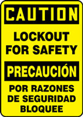 BILINGUAL SAFETY SIGN - SPANISH 14" x 10" Adhesive Vinyl 1/Each - SBMLKT615VS