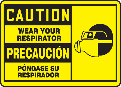 Spanish Bilingual Safety Sign 7" x 10" Adhesive Vinyl 1/Each - SBMPPE418MVS