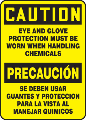 Spanish Bilingual Safety Sign 14" x 10" Dura-Plastic 1/Each - SBMPPE603XT