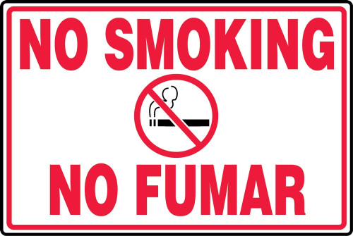 Smoking Control Sign 18" x 24" Adhesive Dura-Vinyl 1/Each - SBMSMG532XV