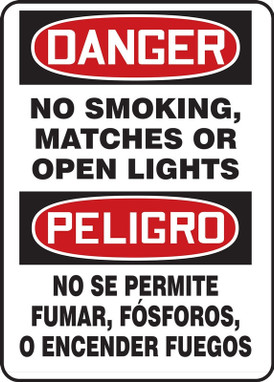 BILINGUAL SAFETY SIGN - SPANISH 14" x 10" Aluminum 1/Each - SBMSMK136VA
