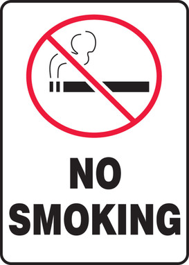 Bilingual Safety Sign: No Smoking (Symbol) Bilingual - Spanish/English 14" x 10" Adhesive Dura-Vinyl 1/Each - SBMSMK919XV