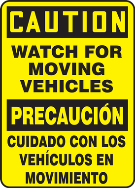 BILINGUAL SAFETY SIGN - SPANISH 20" x 14" Aluma-Lite 1/Each - SBMVHR644XL