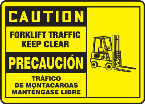Spanish Bilingual Safety Sign 7" x 10" Adhesive Dura-Vinyl 1/Each - SBMVHR665MXV