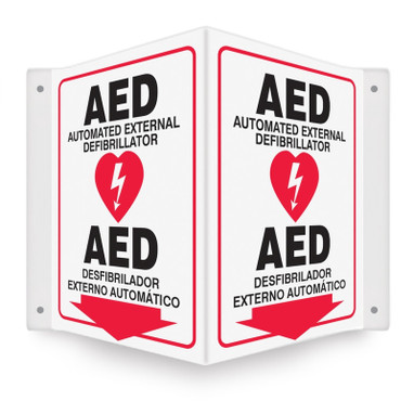 Bilingual Projection Sign: Automated External Defibrillator 12" x 9" Panel - SBPSP760