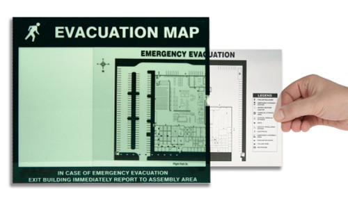 Emergency Evacuation Signs Map Holders: In Case Of Emergency 8 1/2" x 11" Spanish Glow 1/Each - SHDTA202