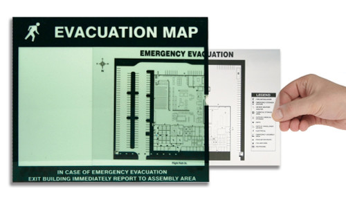 Emergency Evacuation Signs Map Holders: In Case Of Emergency 11" x 17" Spanish Non-Glow 1/Each - SHDTA237