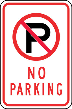 Parking Sign: No Parking (With Symbol) Spanish 18" x 12" Engineer Grade Reflective Aluminum (.080) 1/Each - SHFRP116RA