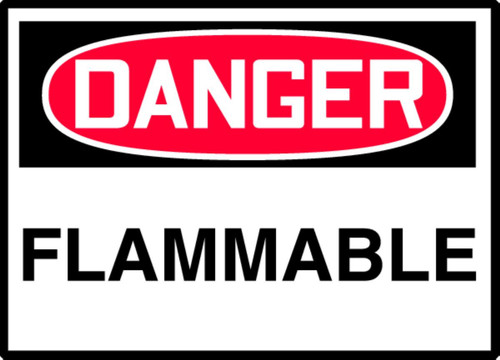 OSHA Danger Safety Label: Flammable Spanish Adhesive Vinyl 3 1/2" x 5" 1/Each - SHLCHL285VSP
