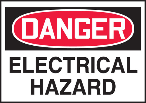 OSHA Danger Safety Label: Electrical Hazard Spanish Adhesive Dura Vinyl 5" x 7" 1/Each - SHLELC120XVE