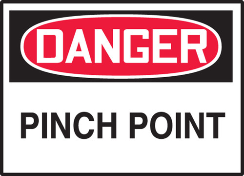 OSHA Danger Safety Label: Pinch Point Spanish Adhesive Vinyl 3 1/2" x 5" 5/Pack - SHLEQM273VSP