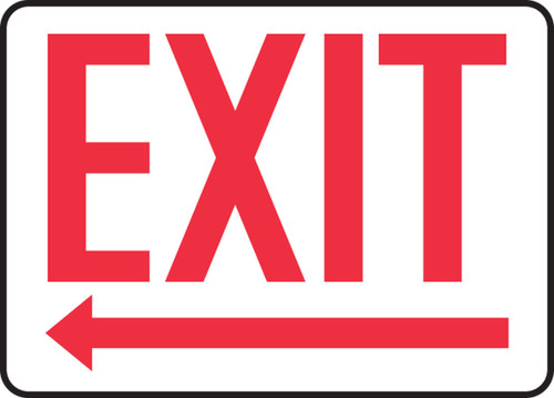 Safety Sign: Exit (Left Arrow Below) Spanish 10" x 14" Dura-Fiberglass 1/Each - SHMADC532XF