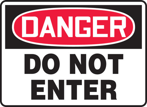 OSHA Danger Safety Sign: Do Not Enter Spanish 14" x 20" Adhesive Vinyl 1/Each - SHMADM129VS