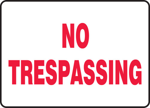 Safety Sign: No Trespassing Spanish 7" x 10" Aluminum 1/Each - SHMATR516VA