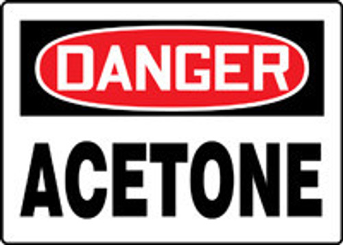 OSHA Danger Safety Sign: Acetone Spanish 7" x 10" Adhesive Vinyl 1/Each - SHMCHG001VS