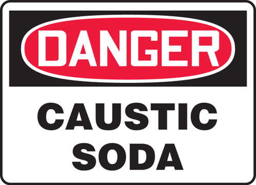 OSHA Danger Safety Sign: Caustic Soda Spanish 7" x 10" Adhesive Vinyl 1/Each - SHMCHG005VS