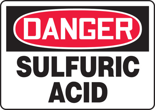 OSHA Danger Safety Sign: Sulfuric Acid Spanish 10" x 14" Plastic 1/Each - SHMCHG014VP
