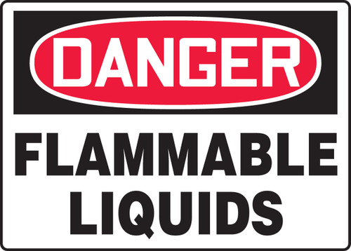 OSHA Danger Safety Sign: Flammable Liquids Spanish 14" x 20" Adhesive Vinyl 1/Each - SHMCHL080VS