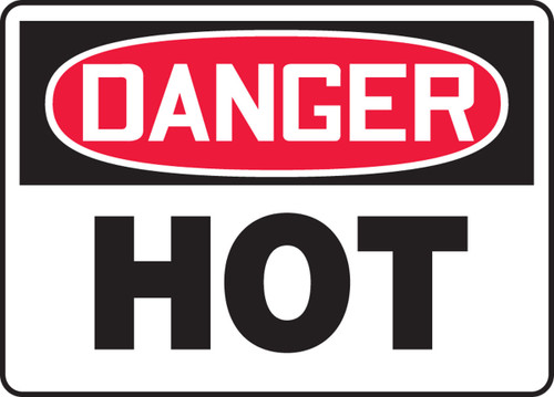 OSHA Danger Safety Sign: Hot Spanish 5" x 7" Adhesive Vinyl 1/Each - SHMCHL122VS