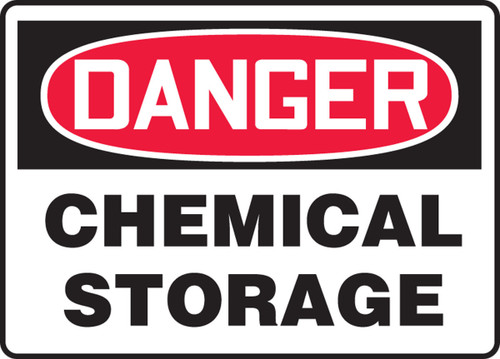 OSHA Danger Safety Sign: Chemical Storage Spanish 14" x 20" Adhesive Vinyl 1/Each - SHMCHL155VS