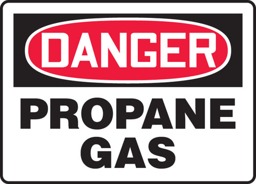 OSHA Danger Safety Sign: Propane Gas Spanish 7" x 10" Adhesive Dura-Vinyl 1/Each - SHMCHL171XV