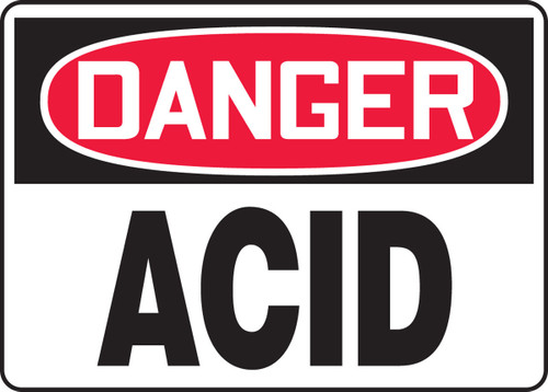 OSHA Danger Safety Sign: Acid Spanish 10" x 14" Plastic 1/Each - SHMCHL190VP