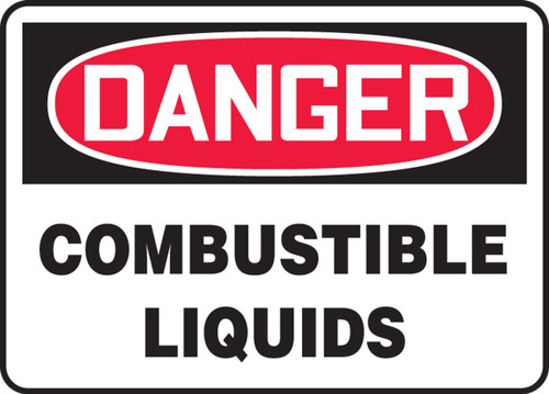 OSHA Danger Safety Sign: Combustible Liquids Spanish 10" x 14" Adhesive Vinyl 1/Each - SHMCHL198VS