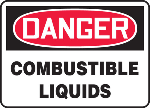 OSHA Danger Safety Sign: Combustible Liquids Spanish 14" x 20" Adhesive Vinyl 1/Each - SHMCHL199VS