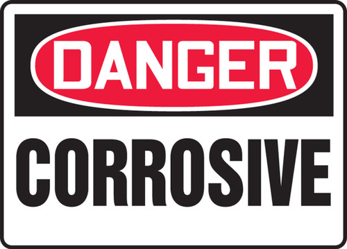 OSHA Danger Safety Sign: Corrosive Spanish 7" x 10" Aluminum 1/Each - SHMCHL221VA