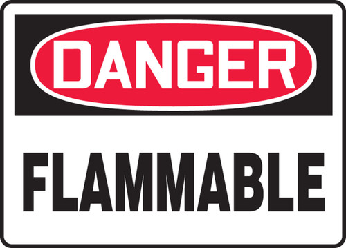 OSHA Danger Safety Sign: Flammable Spanish 7" x 10" Adhesive Vinyl 1/Each - SHMCHL228VS