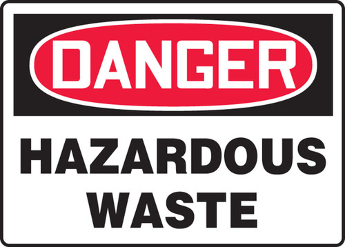 OSHA Danger Safety Sign: Hazardous Waste Spanish 14" x 20" Adhesive Vinyl 1/Each - SHMCHL297VS