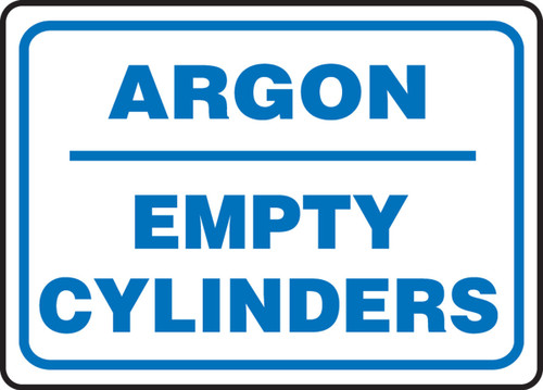 Safety Sign: Argon - Empty Cylinders Spanish 10" x 14" Adhesive Vinyl 1/Each - SHMCPG533VS