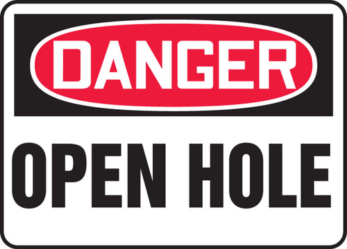 OSHA Danger Safety Sign: Open Hole Spanish 10" x 14" Adhesive Vinyl 1/Each - SHMCRT009VS