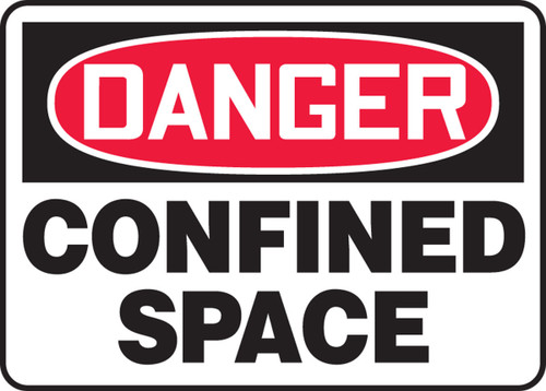 OSHA Danger Safety Sign: Confined Space Spanish 7" x 10" Aluminum 1/Each - SHMCSP116VA