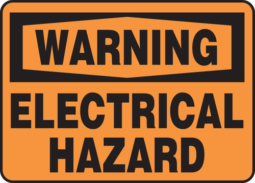 Warning Safety Sign: Electrical Hazard Spanish 10" x 14" Aluminum 1/Each - SHMELC329VA