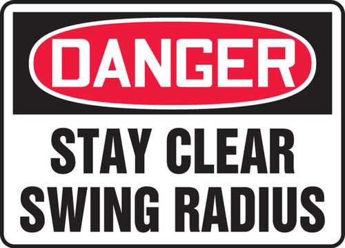 OSHA Danger Safety Sign - Stay Clear Swing Radius Spanish 10" x 14" Aluminum 1/Each - SHMEQM124VA