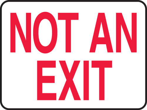 Safety Sign: Not An Exit Spanish 10" x 14" Aluminum 1/Each - SHMEXT911VA