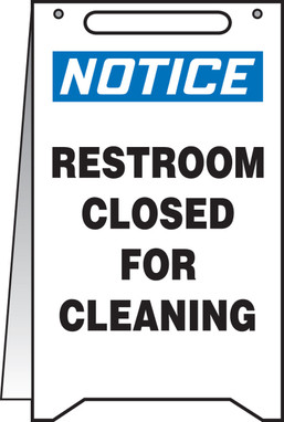 OSHA Notice Fold-Ups Safety Sign: Restroom Closed For Cleaning Spanish 20" X 12" 1/Each - SHMF114