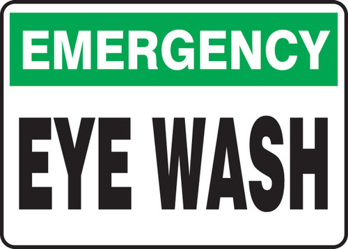 Emergency Safety Sign: Eye Wash Spanish 14" x 20" Aluminum 1/Each - SHMFSD936VA