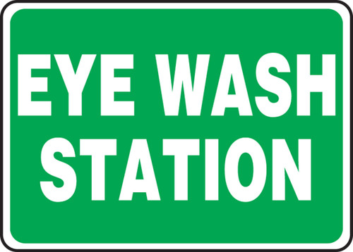 Safety Sign: Eye Wash Station Spanish 7" x 10" Adhesive Vinyl 1/Each - SHMFSD987VS