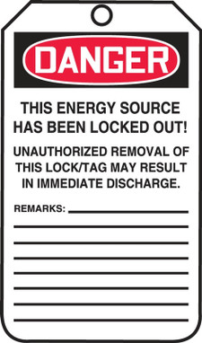 OSHA Danger Lockout Tag: Do Not Operate - Maintenance Department Spanish PF-Cardstock 25/Pack - SHMLT401CTP