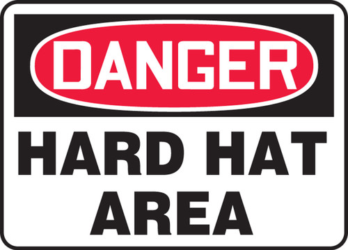 OSHA Danger Safety Sign: Hard Hat Area Spanish 7" x 10" Adhesive Vinyl 1/Each - SHMPPA004VS