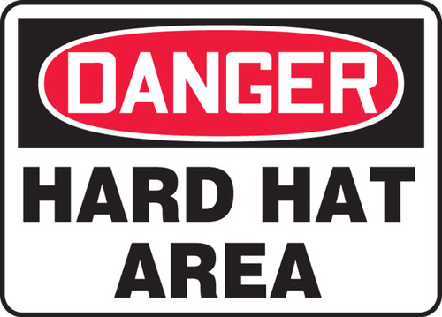 OSHA Danger Safety Sign: Hard Hat Area Spanish 10" x 14" Dura-Fiberglass 1/Each - SHMPPA005XF