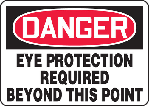 OSHA Danger Safety Sign: Eye Protection Required Beyond This Point Spanish 10" x 14" Adhesive Vinyl 1/Each - SHMPPE008VS