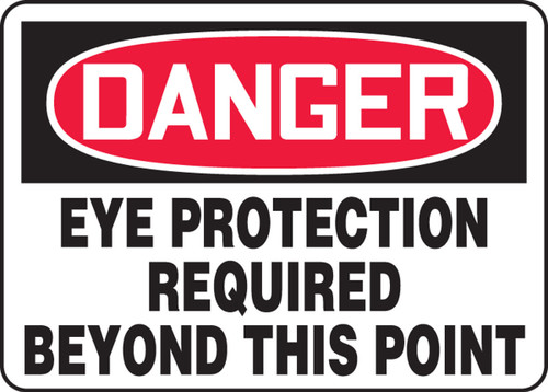 OSHA Danger Safety Sign: Eye Protection Required Beyond This Point Spanish 10" x 14" Dura-Plastic 1/Each - SHMPPE008XT