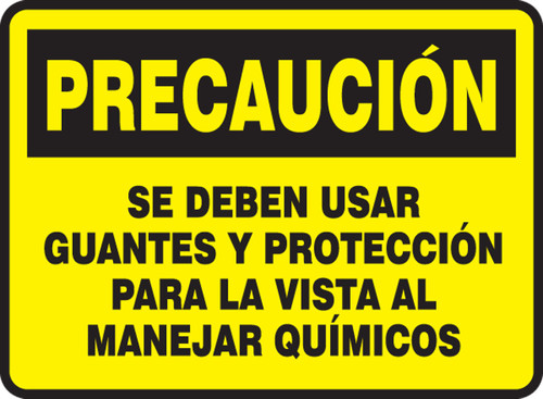 PRECAUCION SE DEBEN ...SPANISH Spanish 7" x 10" Adhesive Dura-Vinyl 1/Each - SHMPPE940XV