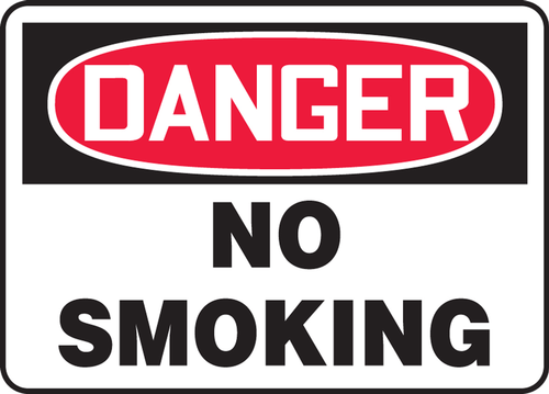 OSHA Danger Safety Sign: No Smoking Spanish 10" x 14" Adhesive Vinyl 1/Each - SHMSMK133VS