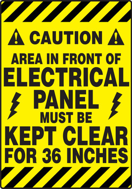 Slip-Gard ANSI Caution Border Floor Sign: Area In Front Of Electrical Panel Must Be Kept Clear For 36 Inches 20" x 14" - Spanish 1/Each - SHPSR640